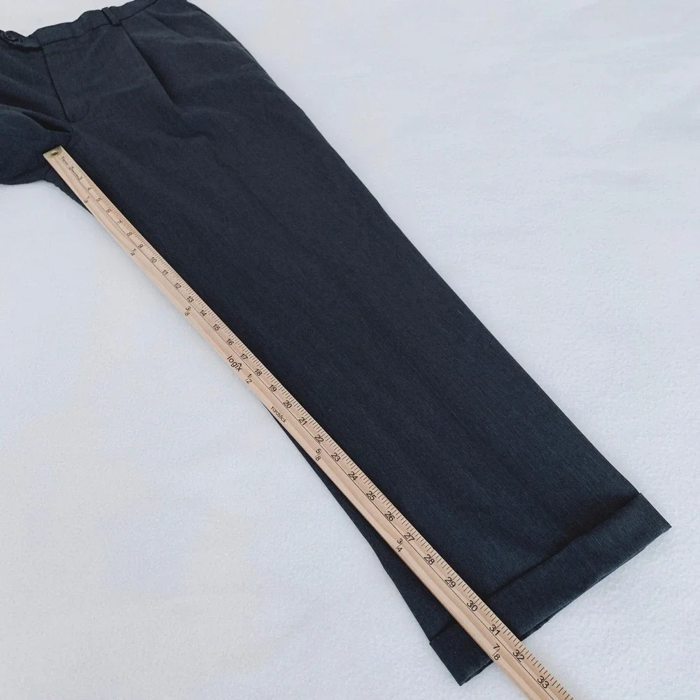 Brooks Brothers Dress Pants Men 36x32 Charcoal Grey Pleated Madison Fit Wool